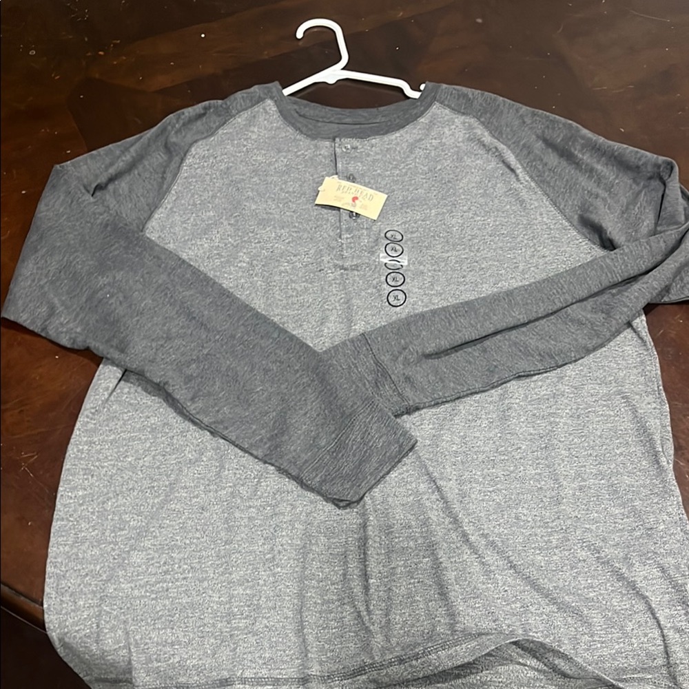 Gray Long Sleeve Henley Shirt XL Cabela’s